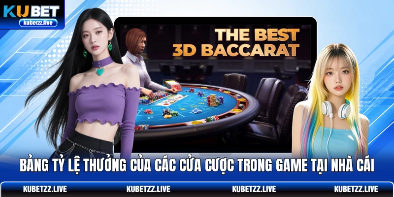 Bảng tỷ lệ thưởng của các cửa cược trong game tại nhà cái